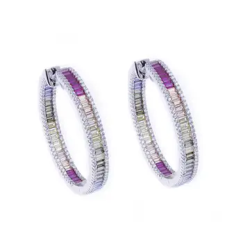 

Earrings from silver rings with baguette