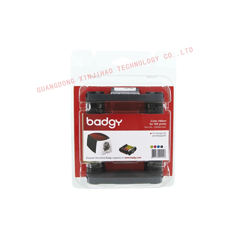 Evolis Badgy100 Single-Sided Card Printer Not Edge-To-Edge With Free CBGR050C YMCKO Ribbon peri page printer