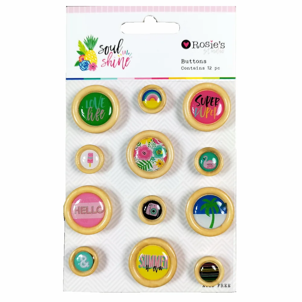 

CRZCrafter Wood And Epoxy Buttons Printing Design Embellishments DIY Crafts Scrapbooking Cardmaking Gift Decoration