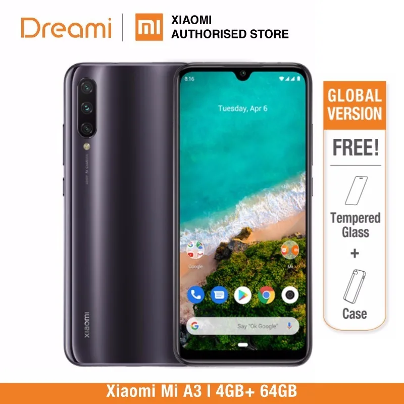 Глобальная версия Xiaomi Mi A3 64 ГБ rom 4 ram (абсолютно новая и герметичная) mi a3 последнее