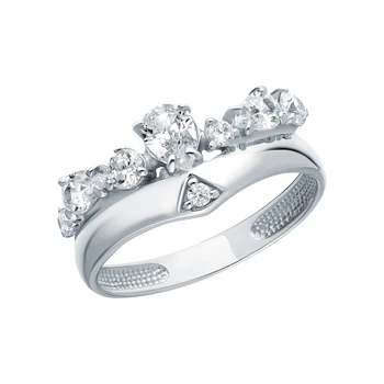 

Silver ring with cubic zirconia sunlight sample 925