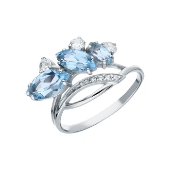 

Silver ring with Topaz and cubic zirconia sunlight sample 925