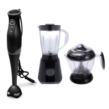 

Juicer, blender baso and handheld stick blender in black color SWISS HOME