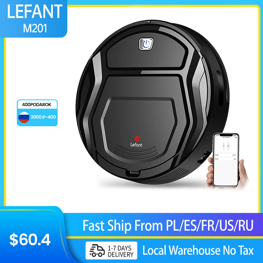 Lefant Robot Vacuum Cleaner for Home Auto Robotic Base 1800pa WiFi/App