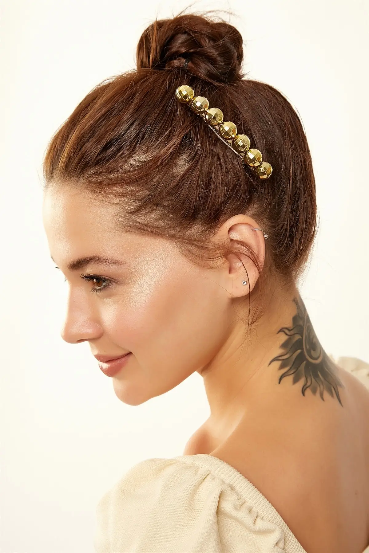 Счастья ist. Женская Золотая боковая заколка для волос MPR0027 | Красота и здоровье