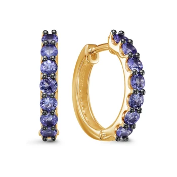 

Gold earrings 585 with stones: tanzanite