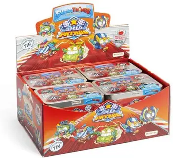 

SUPERTHINGS SECRET SPIES. DISPLAY with 8 TIN SPEED PATROL cans