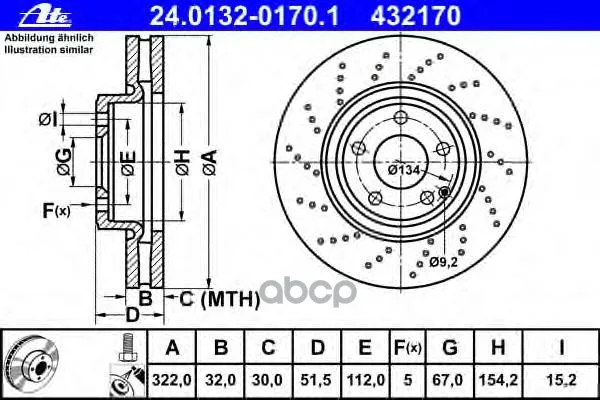 Диск Тормозной Mercedes-Benz Cls(C218) 11- Ate арт. 24.0132-0170.1