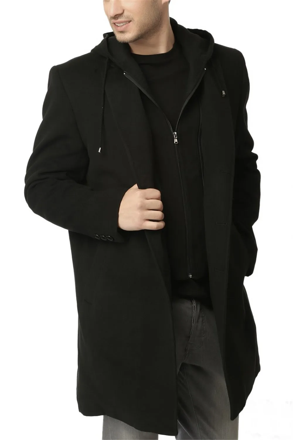 PLT8207 DEWBERRY большой размер пальто-черный