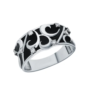 

Silver ring with enamel and cubic zirconium sunlight sample 925