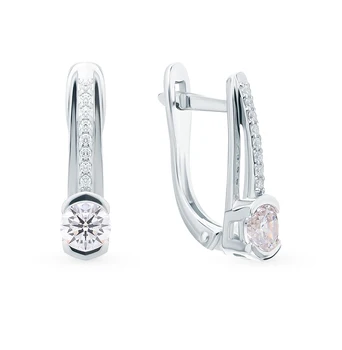 

Silver earrings with cubic zirconia sunlight sample 925