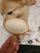 Slicker Brush Pet-Grooming-Comb Wooden Loose-Hair Removing-Mats Hair-Dogs Tangles And