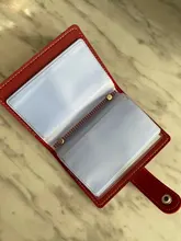 Tarjetero delgado de cuero PU para mujer, 26 tarjetas, tarjetero, monedero