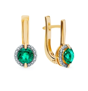 

Gold earrings with emeralds and diamonds sunlight sample 585