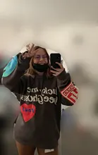 Sudadera con capucha para Hombre, con estampado de letras y grafiti, ropa para parte superior masculina, estilo Harajuku y Hip Hop, con estampado de Lucky Me I See Ghost