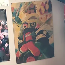 TIE LER Ninja-Póster para Bar estilo Uzumaki B, dibujos animados japoneses clásicos, papel Kraft, póster para Bar Retro, cartel de pintura decorativa, 51.5x36cm