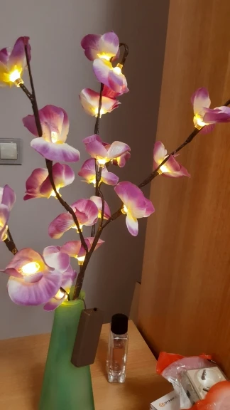 Led Simulation Orchid Branch Lights Bulbs Vase Filler Floral Desktop Decor Light 