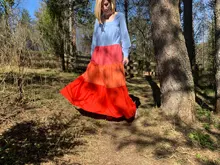 Elegante vestido largo con cuello cuadrado para mujer, ropa de retazos con estampado de Vestido de fiesta de manga larga para otoño y primavera