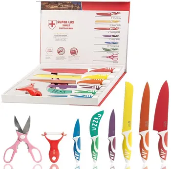 

Swiss Touch kitchen knives switchland ceramic Set 8 pieces, very resistant, do not rust, very light and easy to use