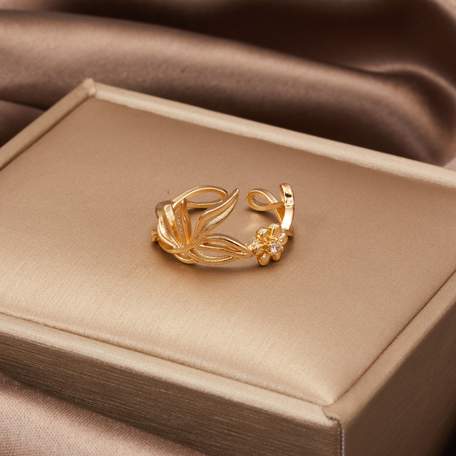 Luxury Zircon Star Heart Water Drop Pendant Ring Creative Chain Shape Open Ring Engagement Wedding Rings For Women Jewelry