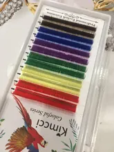 Kimcci 6 Arco Iris Color de la mezcla de pestaña de visón Extensión Profesional de pestañas falsas individuales de caramelo, Maquiagem cilios