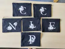 Bolso organizador de cosméticos con estampado de flores y letras para mujer, bolso organizador de cosméticos a la moda, bolso de mano con tampones para chicas