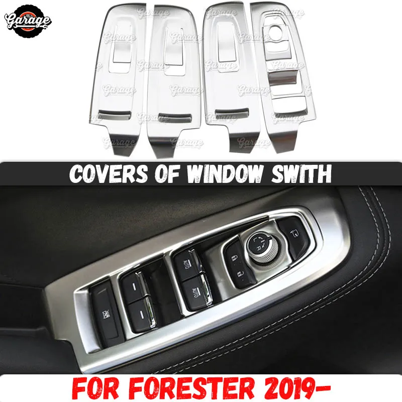 Накладки на блок управление окнами для Subaru Forester 2019-литье из нержавеющей стали 1