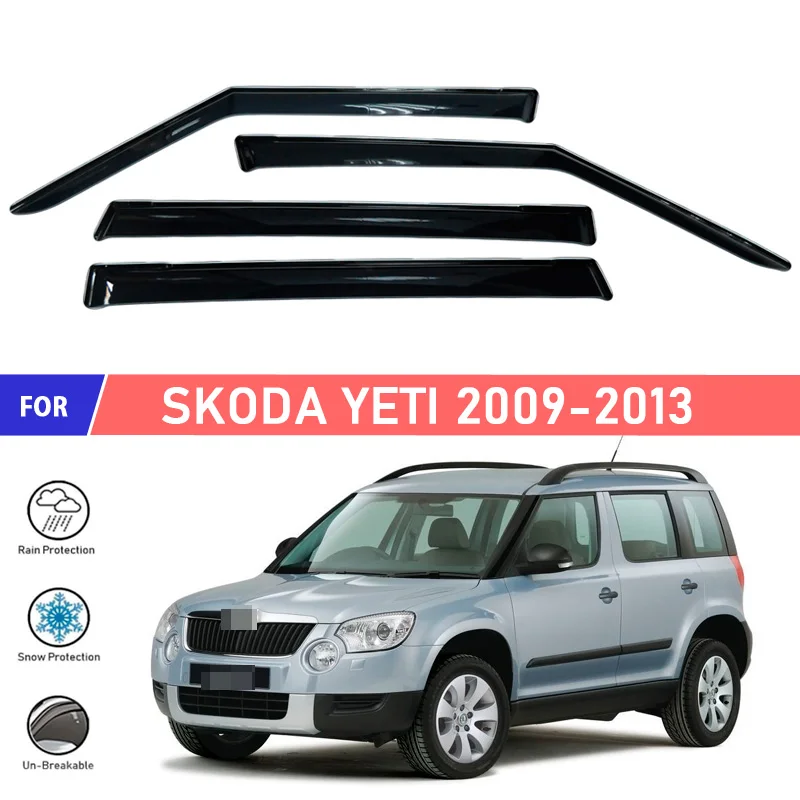 Window deflectors for Skoda Yeti 2009 car window deflector wind guard