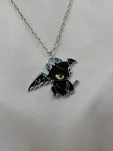 Colgante de doble collar de dragón Hip-hop para parejas, colgante con diseño de dibujos animados en blanco y negro