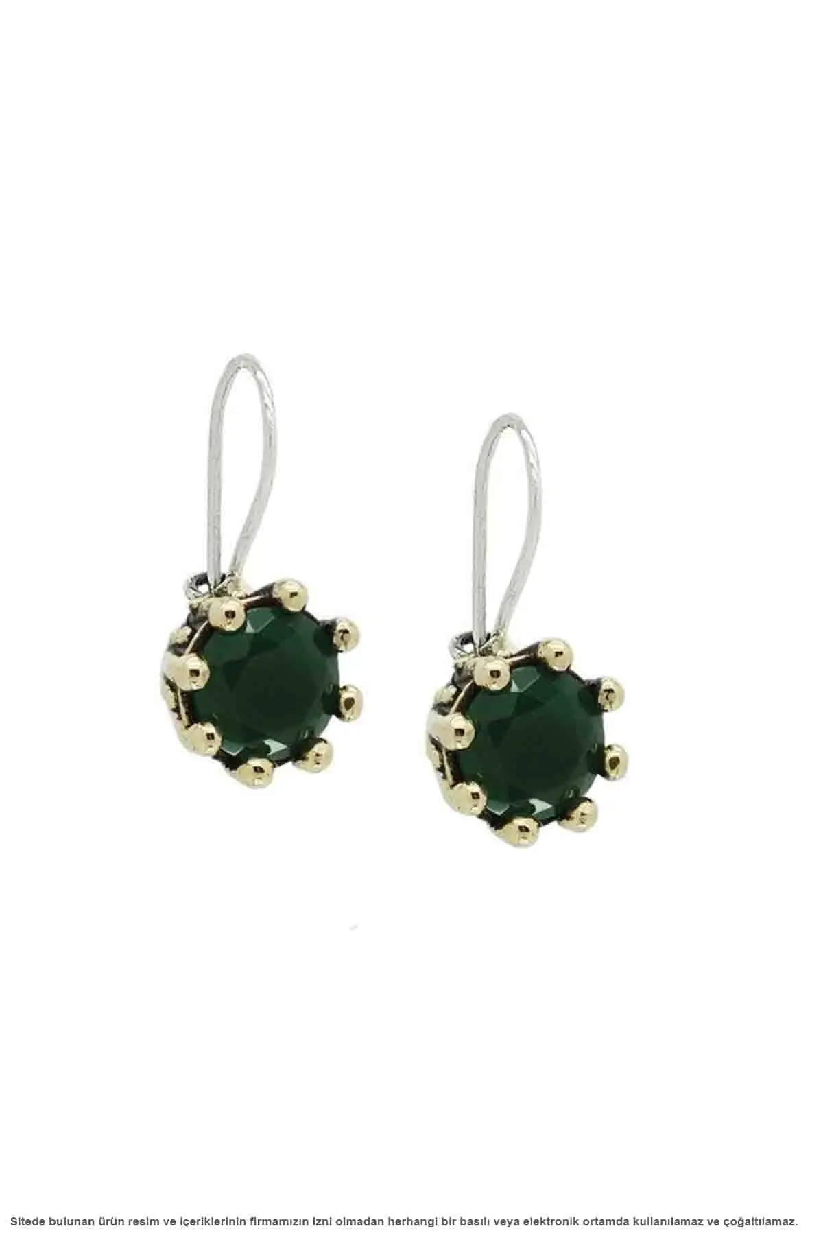 

Silver Stem Emerald Cubic Zirconia Women Earrings