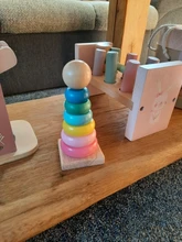 Torre Hanói de arco iris, anillo de torre de bloques niños Montessori Educación Temprana de puzle juguetes de bebé regalo ZXH