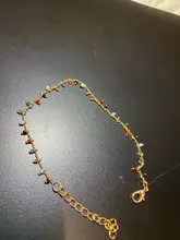 Tobillera con cuentas de cristal coloridas para mujer, pulsera tobillera Bohemia con cadena de Color dorado, pulsera para pierna, joyería para pies de playa