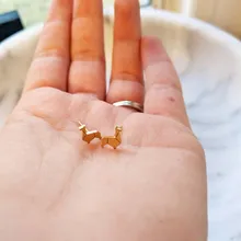 Серьги-гвоздики в стиле оригами Ламы из нержавеющей стали с надписью Proud Lil Llama для женщин Brincos лучший друг в подарок