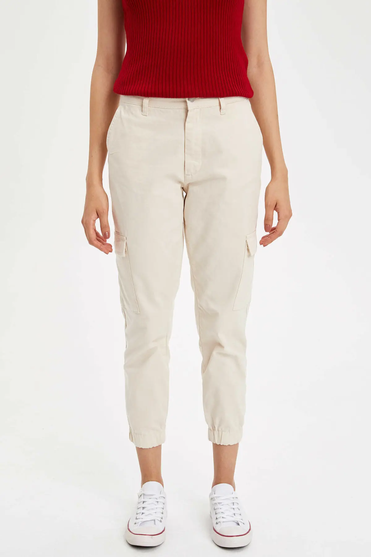 

DeFacto Fashion Woman Trousers Casual Straight Loose Pants Mid-waist Leisure Breathable Crop Pant Simple Joker - L3734AZ19SM