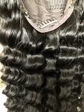 Luvin-Peluca de cabello humano rizado con malla Frontal para mujer, postizo de 30 a 40 pulgadas de densidad 180, sin pegamento, color agua, color negro, brasileña, desplumada