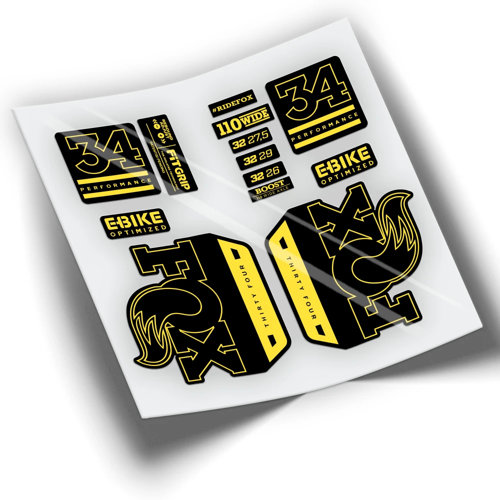 Adesivi Fox 34 Performance Series Wp256 Adesivi Bici, Adesivi Bici Mtb Btt Mountain Bike Adesivi Ciclismo Accessori Bici