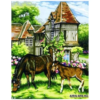 

Mrc1333-502 canvas with a pattern Margot 'лошади' 50*65 cm