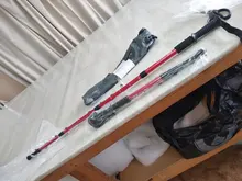 Bastón de Trekking ajustable para caminar, ultraligero, para viajes, antideslizante