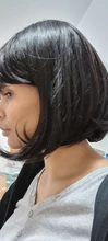 Bob Wig Bang-Wigs Human-Hair Black Full-Machine Straight Women Brazilian Alishes 