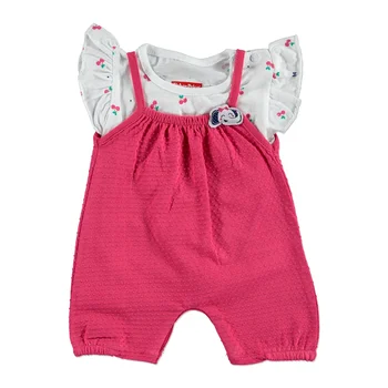 

ebebek Fisher Price Summer Baby Girl Sweet Cherry Short Dungarees T-shirt Set