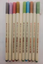 Rotulador metálico STA de 10 colores para manualidades, álbumes de recortes, pincel para hacer tarjetas, rotulador artístico de cabeza redonda, papelería para dibujar, suministros de oficina