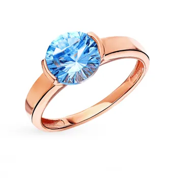 

Gold ring with Topaz sunlight sample 585