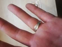 Auxauxme-Anillo de boda con diseño de onda dorada para hombre y mujer, sortija de compromiso con grabado de nombre de amantes de la boda