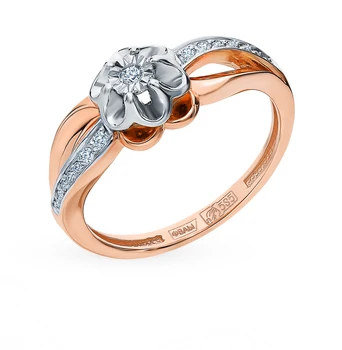 

Gold ring "diamonds of Yakutia" sunlight sample 585