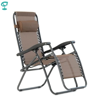 

95637 Barneo PFC-14 Brown Folding Reclining Garden Deck Chair Sturdy Tubular Steel Frame HardWearing Textoline Fabric Adjustable