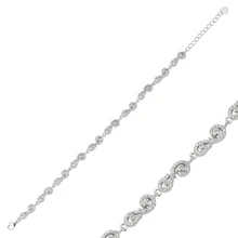 Серебряный 925 пробы браслет с цирконием