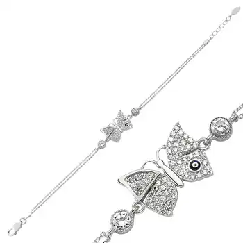 

Merve Silver Butterfly Womens Bracelet