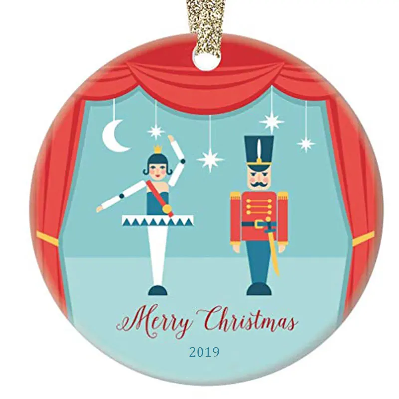 Nutcracker Merry Christmas Ceramic Ornament Fairy Ballet Dancers Ceramic Present for Child's Ballerina Dance