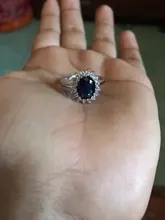 Anillo de princesa de circón azul transparente para mujer, joya de compromiso para fiesta, joyería exquisita, decoración para novia