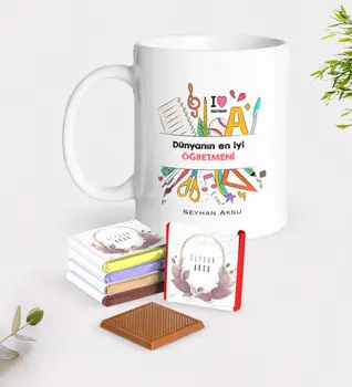 

Personalized World Best Teacher White Mug and Chocolate Gift Seti-13